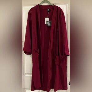 Bobeau cardigan jacket 1x but fits xl too burgundy